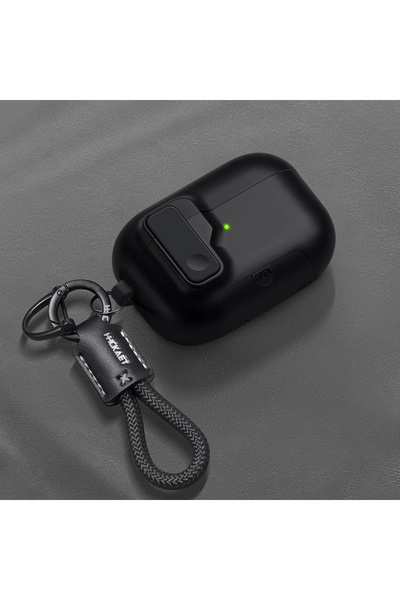 Choice جراب AirPods Pro 3 باللون الأسود الليلي A 2025، جراب مغناطيسي بقفل تلق...