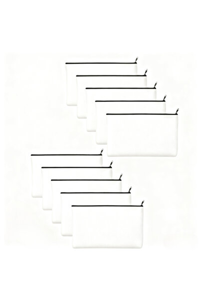 Choice ZP-white10pcs 10 قطع من الحقائب المزودة بسحاب جاهزة للطباعة الحرارية، ...