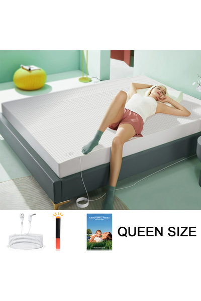 Choice EU plug White-Queen size Astarexin Earthing Fitted Sheet Organic Cotton With Conductive Silver Fiber