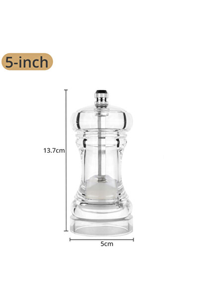 Choice مطحنة فلفل مقاس 1 × 5 بوصة - هزازات ملح وفلفل أكريليك قابلة للتعديل من مجموعة الدوار الخزفي