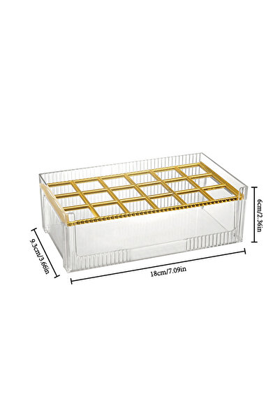 Choice 18 منظم أحمر شفاه شفاف قطعة واحدة، صينية تخزين فرش المكياج، منظم مقسم