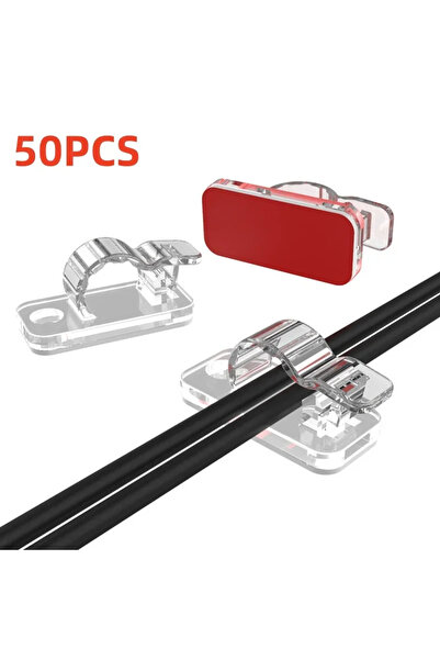 Choice 50PCS-Transparent 10/50Pcs Self Adhesive Cable Clips Cord Management W...