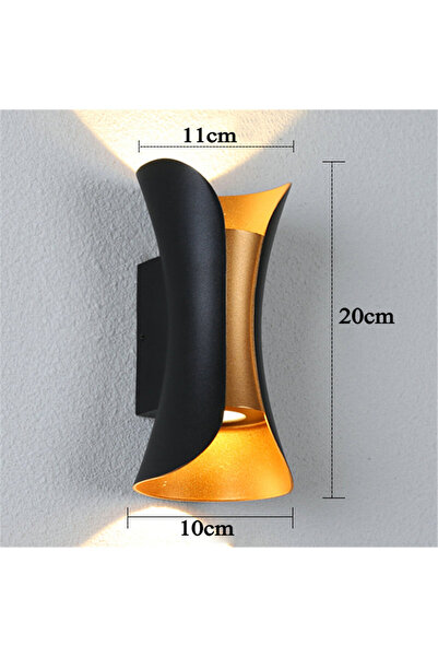 Choice 12W Black and Gold Warm white 3000K Waterproof Wall Lamps LED Outdoor ...