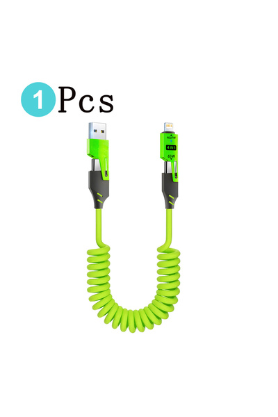 Choice كابل شحن سريع USB-C 4 في 1 بقوة 65 واط، مصنوع من سبائك الزنك، قطعة واح...