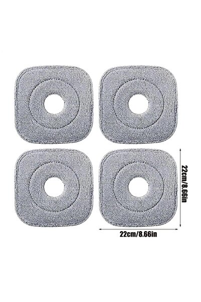 Choice رأس ممسحة رمادي، 4 قطع من عبوات الألياف الدقيقة، فرشاة مربعة، وسادة تنظيف للأرضيات الخشبية الصلبة الرطبة والجافة.