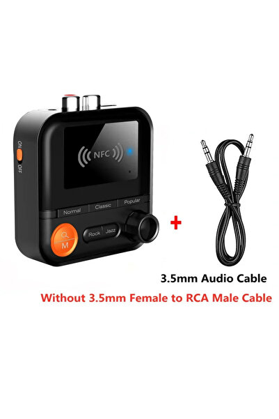 Vikefon جهاز استقبال صوتي ستيريو عالي الدقة 2 في 1 بدون شاشة، مزود بتقنية NFC وميكروفون، ومنفذ AUX 3.5 ملم، ومنفذي RCA، ومنفذ TF، وبلوتوث، ومعادل صوت بخمسة مستويات، وسلك موسيقى.