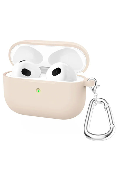 Choice جراب سماعة أذن من السيليكون باللون الوردي الرملي لأجهزة Airpods 4 و Ai...