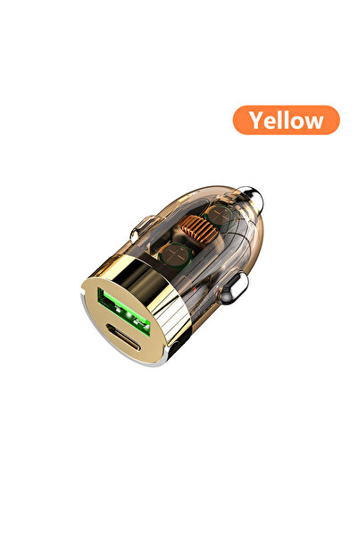 Choice شاحن سيارة ذهبي بقوة 120 واط بمنفذ USB ومنفذ Type C، مزود بتقنية الشحن السريع PD20W، ومحول هاتف صغير للسيارة بمنفذ USB C وحلقة سحب، متوافق مع أجهزة iPhone 16 و15 وSamsung.