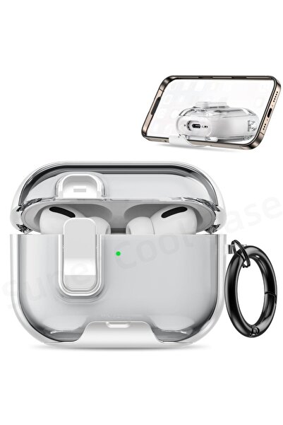 Choice جراب حماية لسماعات AirPods Pro 3 باللون الأبيض (إصدار 2025) مع حامل لل...