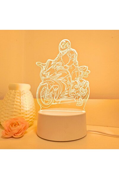 Choice Yellow WHITE USB powered 3D motorcycle creative night light, home deco...