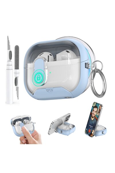 Choice جراب قفل آمن لسماعات Galaxy Buds 3Pro باللون الأزرق مع قلم، جراب Buds ...