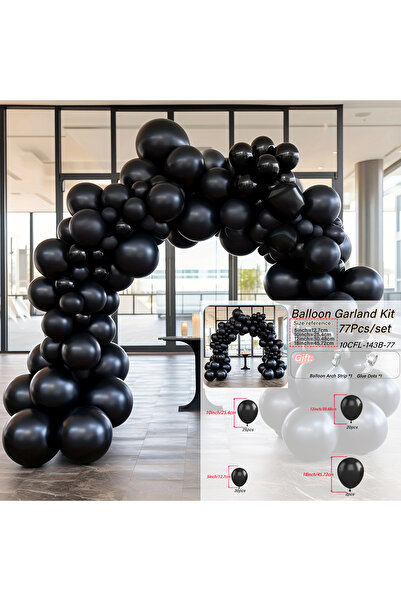 Choice طقم قوس إكليل بالونات أسود آخر 10CFL-143B-77 لحفلات الزفاف، وحفلات تود...