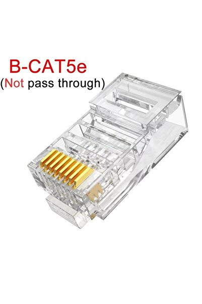 Choice 100 قطعة من موصلات CAT5e (بدون فتحة تمرير) 5/50/100 قطعة من موصلات RJ4...