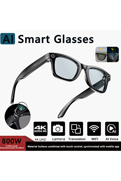 Choice نظارات ذكية بتقنية الذكاء الاصطناعي لحجب الضوء الأزرق، مزودة بكاميرا 8...