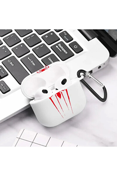 Choice جراب سماعات AirPods Pro 2 أبيض بتصميم عنكبوت أحمر، غطاء سماعات أسود وأ...