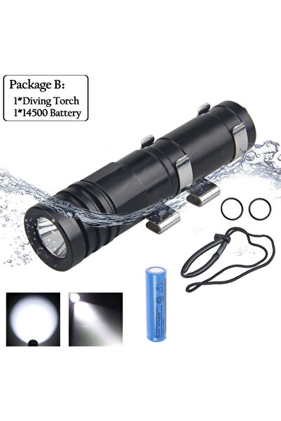Choice Package B XP-E R3 LED Mini Diving Flashlight 100 Meters Underwater Lantern Professional Waterproof I