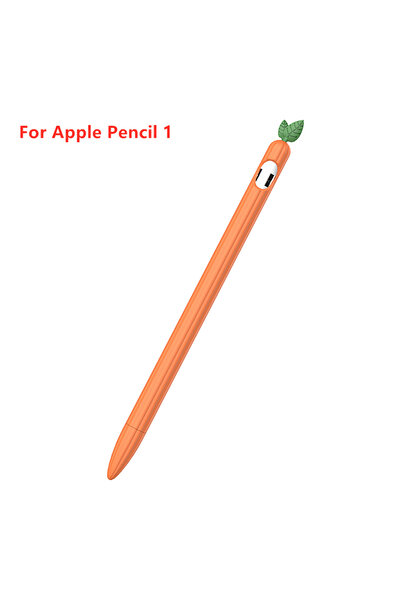 Choice جراب سيليكون برتقالي لطيف على شكل خضار لأقلام الرصاص (1 أو 2) - غطاء واقٍ للأقلام