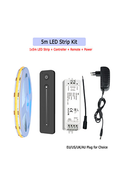 Choice قابس أوروبي، أبيض دافئ 3000 كلفن، طقم كامل بطول 5 أمتار، شريط إضاءة LE...