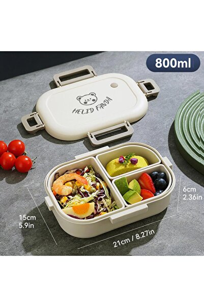 Choice White 800ML Cute Bear Thermal Lunch Box Heat Preservation Bento Box Po...