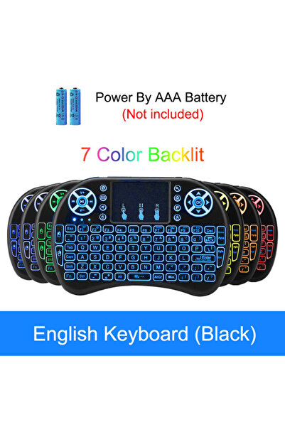 choice2 i8 English AAA New Mini i10 i8 Keyboard 7 Color Backlit 2.4G Wireless...