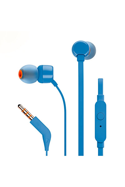 Choice سماعات أذن سلكية زرقاء جديدة T110 مقاس 3.5 ملم، صوت ستيريو حقيقي، صوت ...