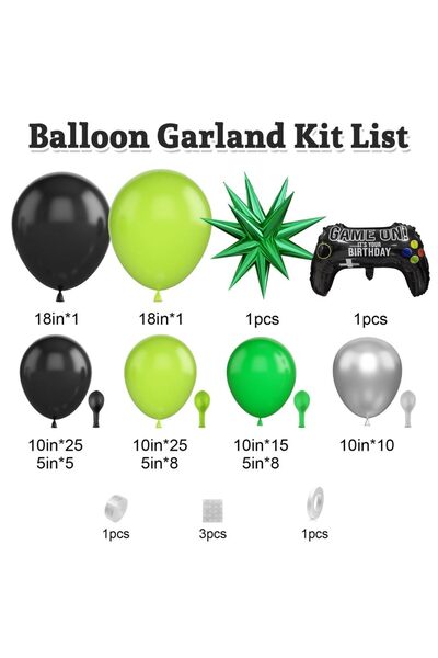 Choice Other Green Green and Black Balloon Garland Arch Kit, Matte Black Ligh...