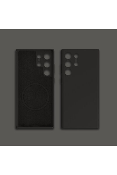 Choice جرابات سيليكون سائلة فاخرة سوداء لهواتف سامسونج S24 وS23 وS22 وS21 Ult...