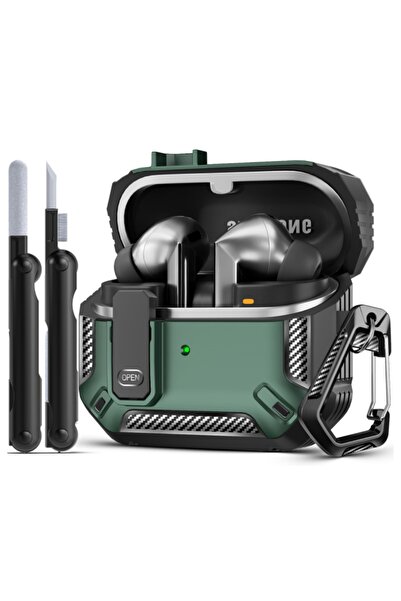 Choice جراب من ألياف الكربون لسماعات Buds 3 باللون الأخضر مع قلم، متوافق مع B...