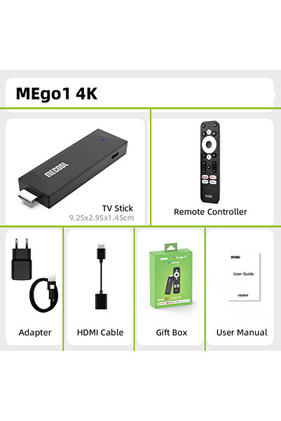 Choice EU Plug MEgo 1 4K 2025 MECOOL MEgo 1 TV Stick 2GB 8GB Reltek Quad-core Google Android TV Sticks Dol