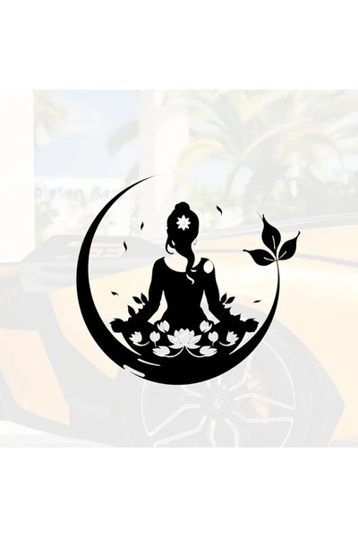 Choice ملصقات سوداء مقاس 13×13 سم بتصميم بوذا شاكرا للسلام والحب والطاقة الإي...