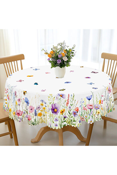 Choice 152X260Cm H121 1 Piece of Spring and Summer Floral Round and Rectangular Tablecloths, Available in V