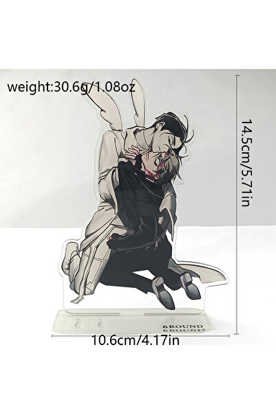 Choice K1041-1 حامل أصابع أكريليك لشخصية أنمي AlienStage، باللونين الأبيض والأسود، لتزيين طاولة أو غرفة الأطفال