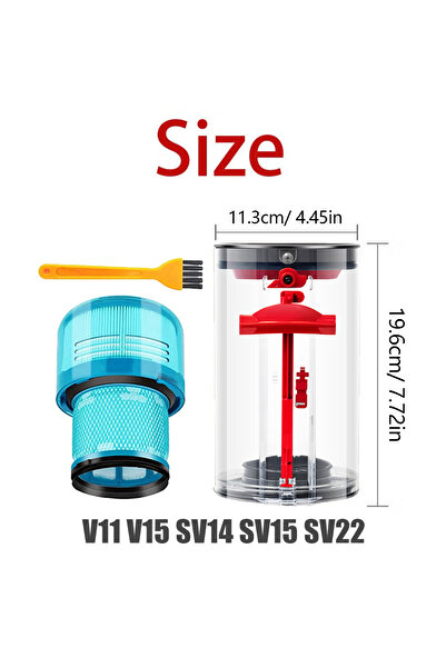 Choice مجموعة حاوية الغبار الكبيرة V11 B لمكانس دايسون V10 وV11 وV15، حاوية غ...