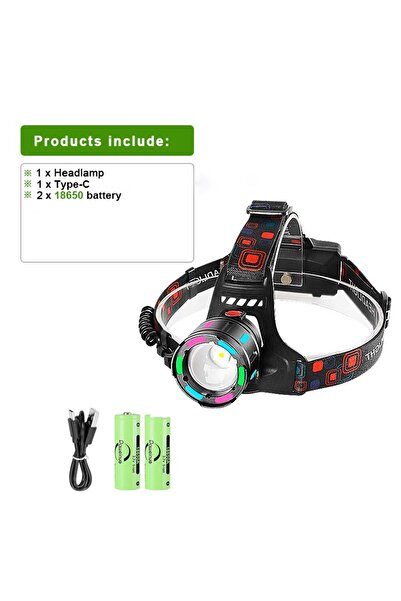 Choice1 ب- مصباح أمامي LED قوي ببطارية، بقوة إضاءة 20000000 لومن، مدى إضاءة ط...