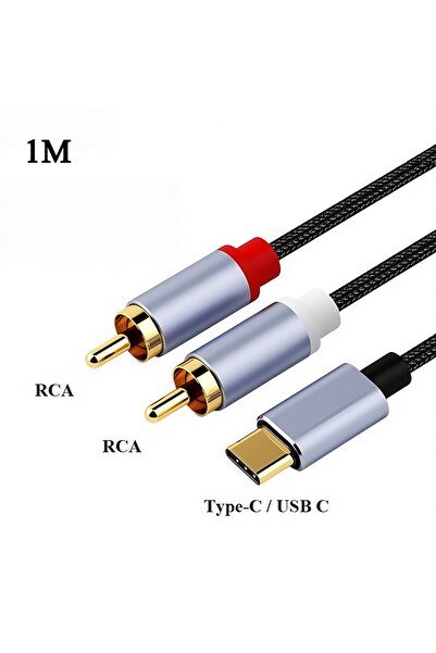 Choice3 كابل صوت أسود بطول 5 أمتار من النوع C/USB C إلى 2 RCA، محول من النوع ...
