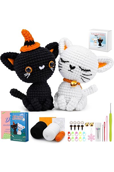 Choice طقم كروشيه قطة KRABALL مع خيوط قطنية وإبر كروشيه لصنع الدمى بنفسك...