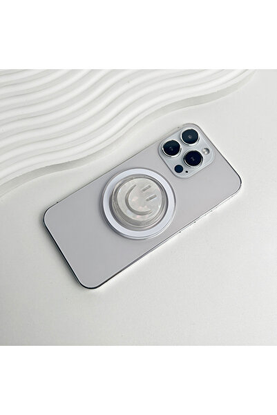 Choice6 With magnet White Phone Holder Socket Grip Double Acrylic Three-Dimen...
