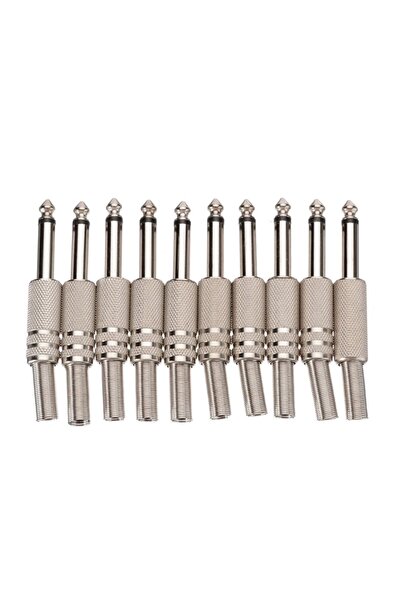 Choice 10Pcs 10pcs/pack 6.35mm Male Soldering Audio Connector 1/4" Mono Jack ...