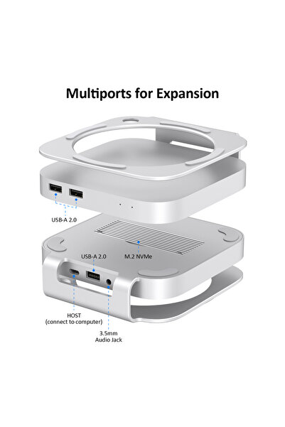 Choice علبة قرص صلب فضية اللون بمنفذ USB4، تدعم سرعة نقل بيانات تصل إلى 40 جي...