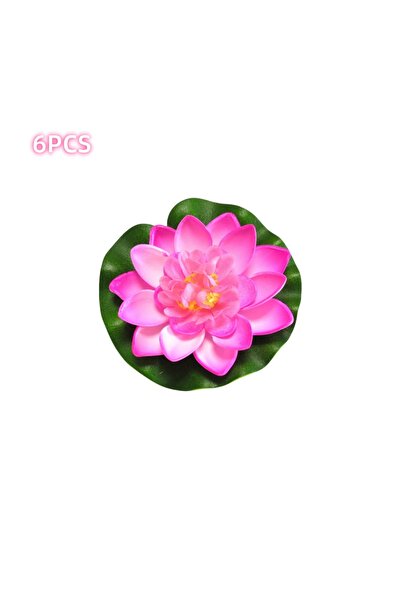 Choice زهرة اللوتس الوردية الاصطناعية، 6 أو 8 قطع، نبات لوتس عائم، نبات زنابق الماء نابض بالحياة، منظر طبيعي مصغر