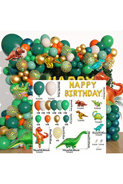 Choice مجموعة بالونات متعددة أخرى مكونة من 153 قطعة بتصميم ديناصورات، قوس بال...