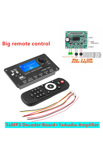 Choice مجموعة كومبو - لوحة فك تشفير الصوت MP3 بتقنية بلوتوث 5.0 من KEBIDU DC 12V مع شاشة LCD تدعم المكالمات
