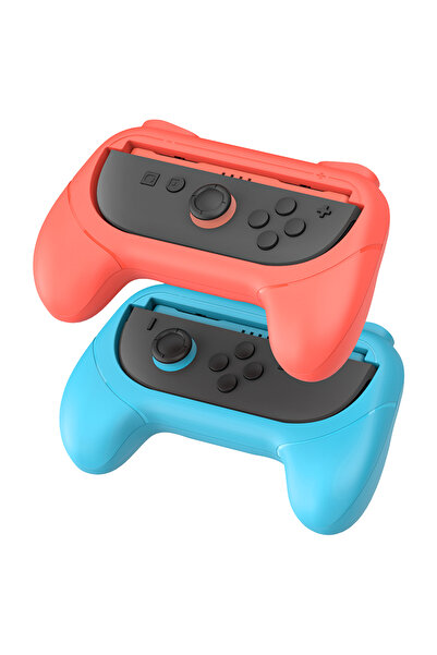 Choice مقابض صغيرة برتقالية وزرقاء لجهاز Switch 2/Switch وشاشة OLED لجهاز Joy-Con 2، مقاومة للتآكل ومضادة للانزلاق.