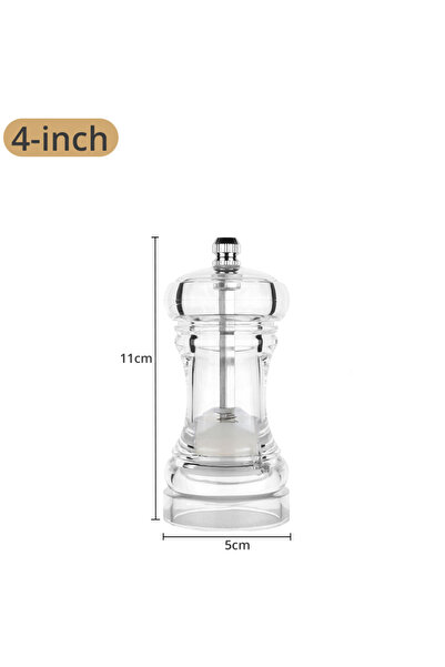 Choice مطحنة فلفل مقاس 1×4 بوصة - هزازات ملح وفلفل أكريليك قابلة للتعديل من مجموعة الدوار الخزفي