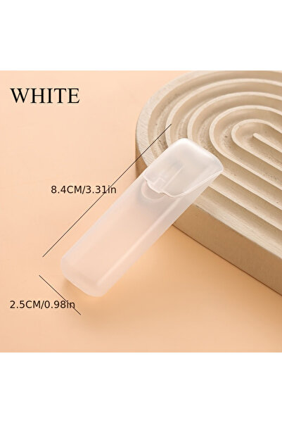 Choice علبة تخزين صغيرة بيضاء شفافة محمولة لحفظ أعواد الأسنان وأعواد القطن، مثالية للسفر والرحلات الخارجية.