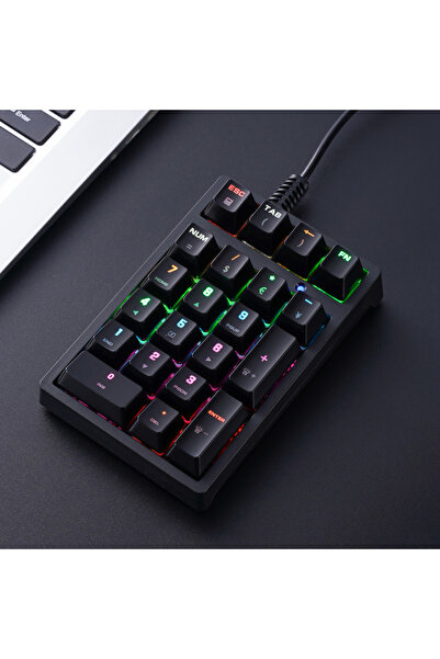 Choice blue switch Black APAYADO T21 Number Keyboard 21Key Wired Mechanical Number Keyboard,MultiColor Ligh