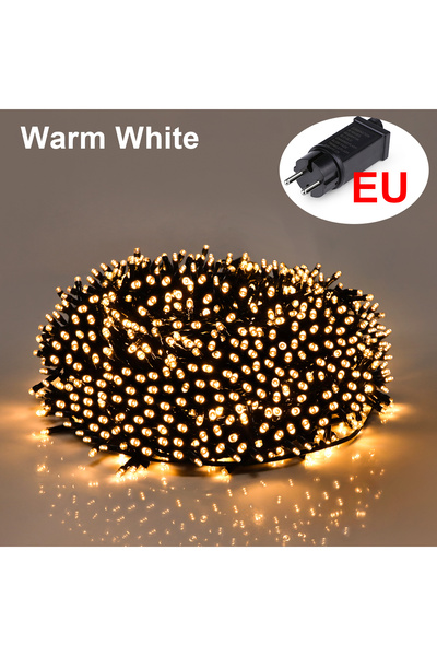 Choice سلسلة أضواء LED بطول 10 أمتار، 100 مصباح LED، لون أبيض دافئ، قابس أورو...