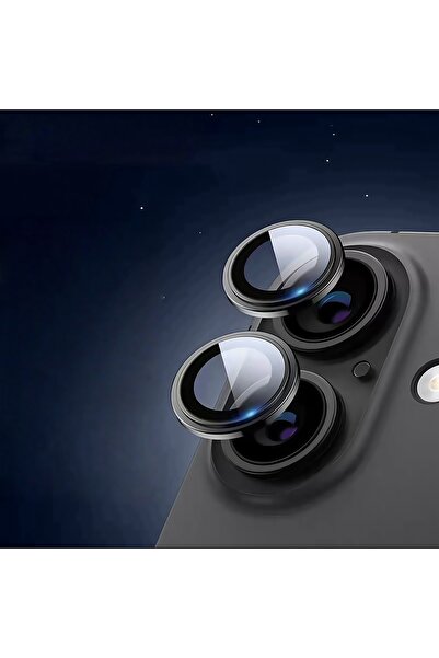 Choice واقي عدسة الكاميرا الخلفي لهاتف آيفون 16 بلس (قطعتان) - أسود اللون - م...