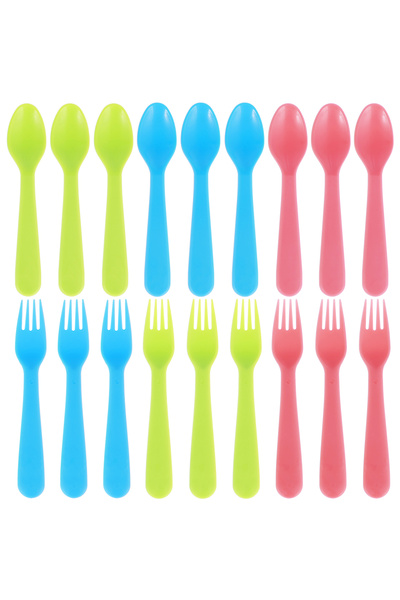 Choice 18PCS 18Pcs Kids Forks and Spoons Set Food Grade PP Toddler Utensils Colorful Kids Silverware Set Re