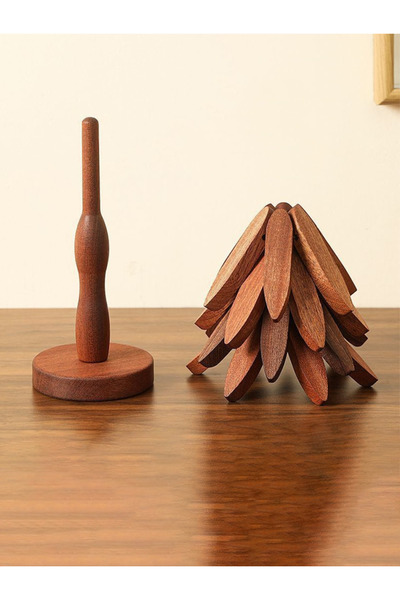 Choice مجموعة واحدة (3 قطع) من حصائر عازلة للحرارة بتصميم شجرة، حامل ثلاثي ال...